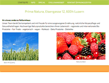 Tablet Screenshot of prima-natura.ch